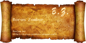 Boros Zombor névjegykártya